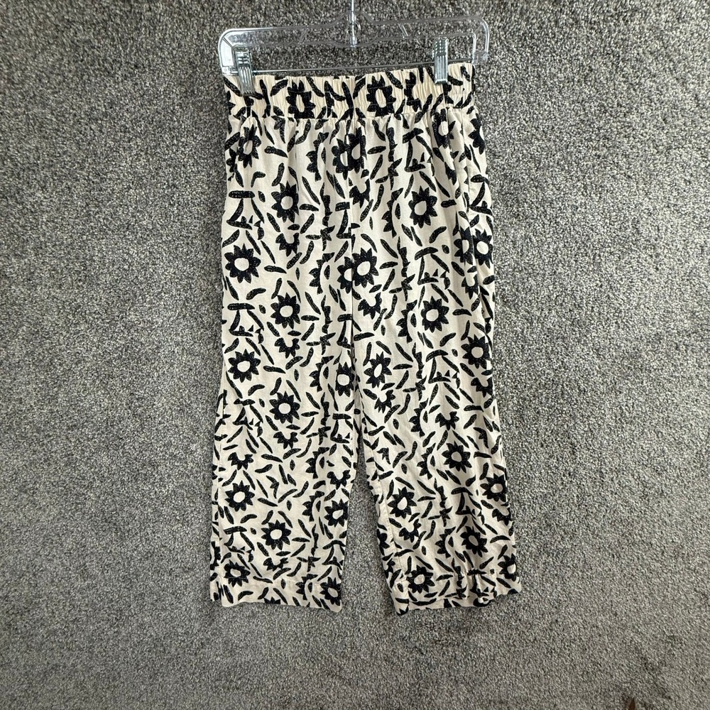 Christian Siriano New York Floral Crop Pants Cream Black Small